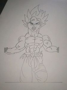 GOKU Hand Drawn Painting A4 Anime