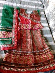 Bridal Lehenga Choli Set (11 Ya 12 Year)