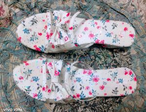White Printed Sandal For Girls &amp; Women