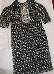 Black And White Kurta Set