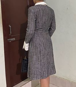 Chic Tweed Button-Down Dress