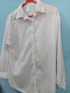 Oversized White Button-Down Shirt