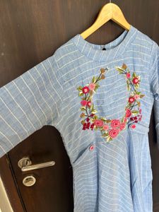 Floral Embroidered Long Gown