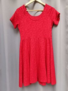 Imported Red Fit &amp; Flare Dress