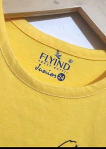 Gold Color T-shirt For 4- 5 Year Girl