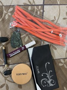 Combo of Hair Curlers, Eye Shadow pallet, Liquid L