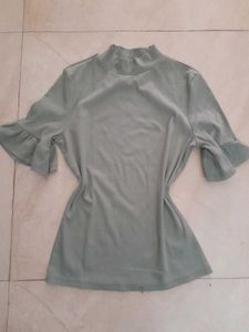 Korean Green Business Casual SHEIN Top