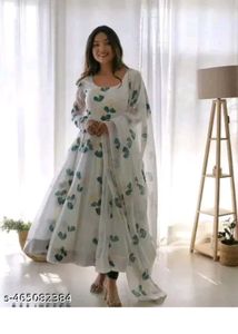 Floral Long Sleeve Dupatta Set For Wome