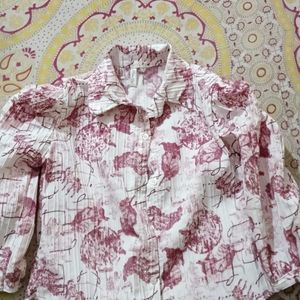 Patterned Crop Shirt