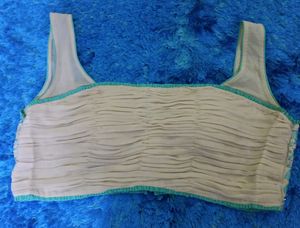 PADDED BLOUSE WITH EMB & SEQ WORK ON BACK