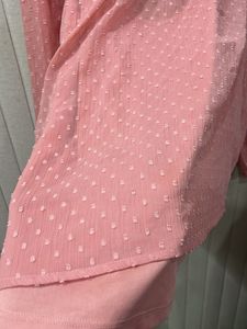 Elegant Pink High Neck Net top with undershirt