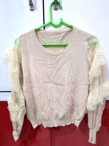 Khakhi Ruffle Top