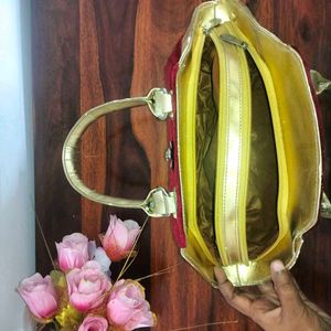 Red Velvet Handbag