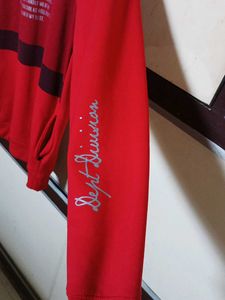 Red &#34;SOTHAT&#34; Graphic Sweatshirt