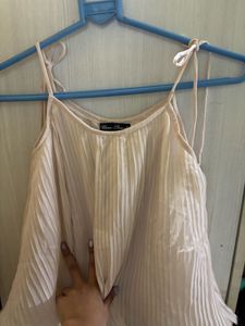 Cute Beige Tassel Top
