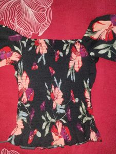 Floral Off-Shoulder Crop Top for Women