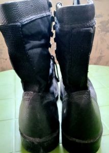 Black Leather Combat Boots