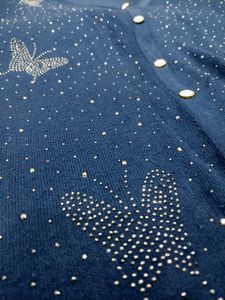 Navy Blue Sweater With Mukaish