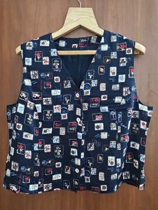 Pinteresty Stamp Print Vest
