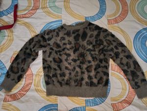 (Zara Animal Print Cardigan Without Buttons)