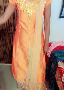 Orange Color Sharara Dress