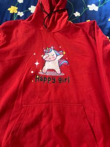 Red Unicorn &#39;Happy Girl&#39; Hoodie