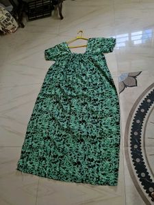 Green Floral Dress Nighty