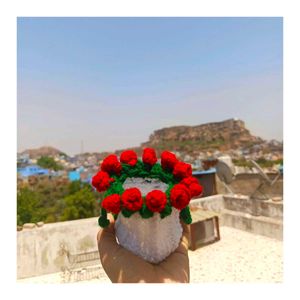 Crochet Rose Bouquet Pouch