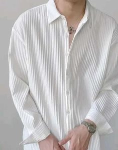 White Button-Down Shirt Textured