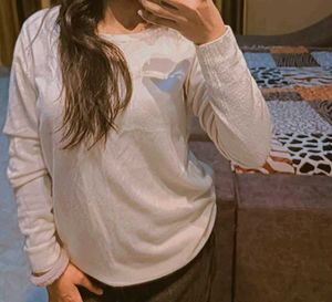 Fig By Trends White Sweatshirt For Women &amp; Girls