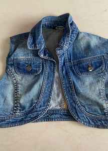 Denim Sleeveless Jacket