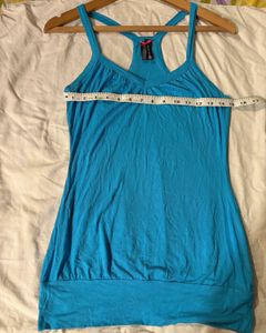 Blue Racerback Tank Top