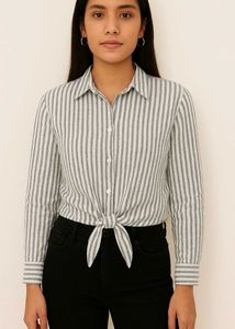 Striped Tie-Front Shirt (New)