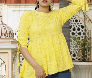 indowestern Top with Tie cute Sleeves