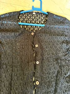 Elegant Black Lace Cardigan