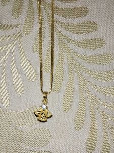 Gold Tone Angel Pendant Necklace