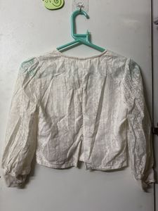 White V Neck Crop Top