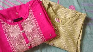 Pink &amp; Green Kurti Set COMBO