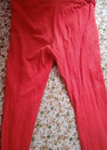 Red Leggings With Adjustable Waist Band
