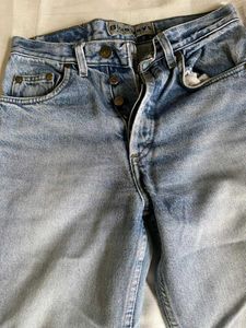 Knee Cut Straight Fit Denim