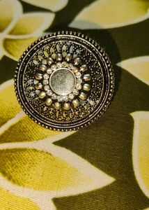 Boho Style Silver Jhumkas And Ring