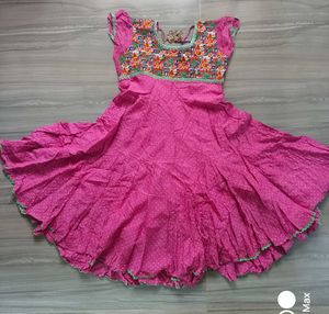 Girls Pink Ethnic Dress