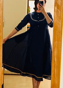 Sangria Blue Anarkali Kurta