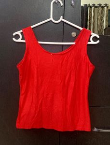 Red Lace-Up Tank Top