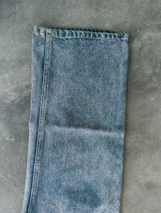 Acid Wash Wide Leg Straight Jeans