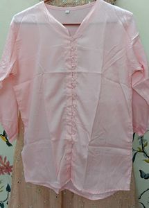 Peach Pink Shirt Type Top XS TO M SIZE