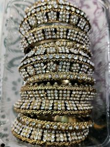 Silver Light Golden Color Bangles