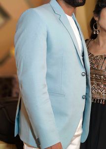 Sku Blue Party Wear Coat