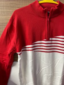 Red and White Coloured Sweater