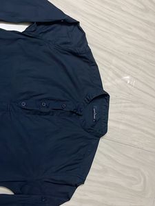Black Band Collar Shirt